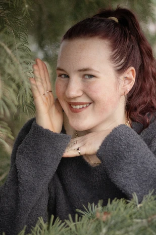 A young girl during her senior photo shoot in Omaha, NE